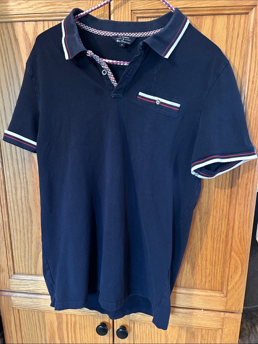 Ben Sherman Navy Polo with Red and White Trim